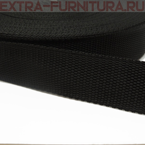 Стропа шир.38мм, цв. черный, уп.50м*8уп, Б, пл. 14,4 гр/м