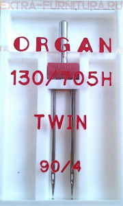 Иглы Organ двойные для БШМ № 90/4, уп.1шт.
