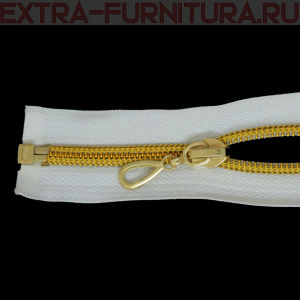 Молния спираль декор Т7 40см цв.белый/золото