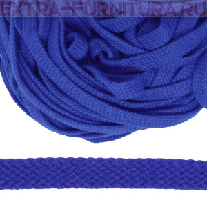 Шнур плоский х/б 12мм, цв.василек 116, уп.50м, пл. 9,88 гр/м