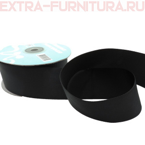 Лента репсовая IDEAL шир. 38мм цв. 030 черный, уп.91,40м