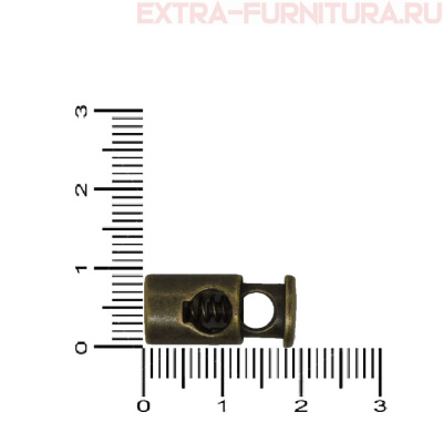 Фиксатор для шнура металл цилиндр 4мм, арт.TBY OR 0305-5338, цв.бронза, уп.100шт *