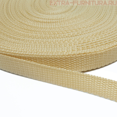 Стропа шир.25мм, цв.500 золото, уп.50м, пл. 9,8 гр/м