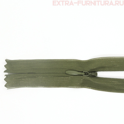 Молния потайная  № 3, 20 см, цв. 263 темный хаки п/э пл.9,3 гр/м