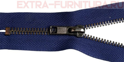 Молния джинсовая № 4, 18 см, черный оксид, цв.330 темно-синий