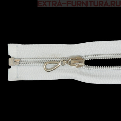 Молния спираль декор Т7 75см цв.белый/серебро